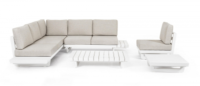 Комплект лаунж мебели Garden Relax Infinity алюминий, олефин белый, бежевый Фото 16