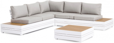 Комплект лаунж мебели Garden Relax Osten алюминий, ДПК, полиэстер белый, серый Фото 1