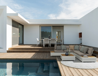 Комплект лаунж мебели Garden Relax Osten алюминий, ДПК, полиэстер белый, серый Фото 6