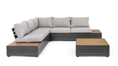Комплект лаунж мебели Garden Relax Osten алюминий, ДПК, полиэстер антрацит, серый Фото 3