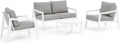 Комплект лаунж мебели Garden Relax Sirenus алюминий, текстилен, олефин белый, серый Фото 1