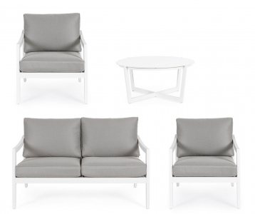 Комплект лаунж мебели Garden Relax Sirenus алюминий, текстилен, олефин белый, серый Фото 4