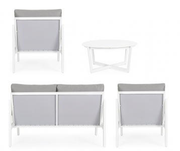 Комплект лаунж мебели Garden Relax Sirenus алюминий, текстилен, олефин белый, серый Фото 7