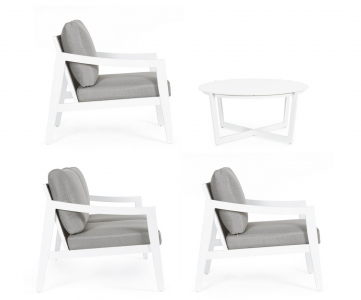 Комплект лаунж мебели Garden Relax Sirenus алюминий, текстилен, олефин белый, серый Фото 8