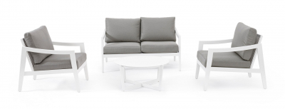 Комплект лаунж мебели Garden Relax Sirenus алюминий, текстилен, олефин белый, серый Фото 3