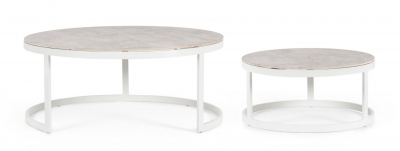 Комплект кофейных столиков Garden Relax Talunas алюминий, керамика белый Фото 5
