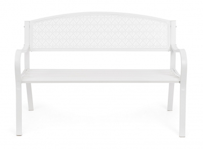Скамейка металлическая двухместная Garden Relax Lizette сталь белый Фото 2