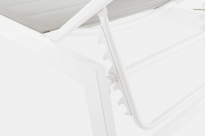 Шезлонг-лежак металлический Garden Relax Hilde алюминий, текстилен белый, серый Фото 8