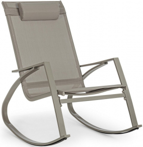 Кресло-качалка металлическое Garden Relax Demid сталь, текстилен тортора Фото 1