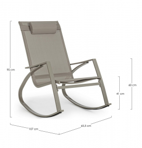 Кресло-качалка металлическое Garden Relax Demid сталь, текстилен тортора Фото 2