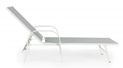 Шезлонг-лежак металлический Garden Relax Arent сталь, текстилен белый, серый Фото 4