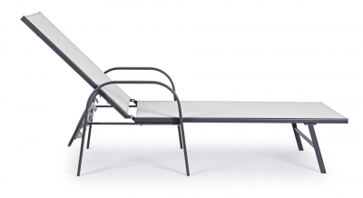 Шезлонг-лежак металлический Garden Relax Arent сталь, текстилен антрацит, светло-серый Фото 3