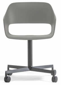 Кресло офисное на колесах PEDRALI Babila сталь, алюминий, стеклопластик серый Фото 1