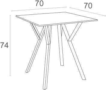 Стол пластиковый Siesta Contract Max Table 70 пластик, HPL черный Фото 2