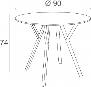 Стол пластиковый Siesta Contract Max Table Ø90 пластик, HPL белый Фото 2