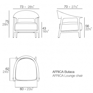 Кресло лаунж пластиковое с обивкой Vondom Africa Basic полипропилен, стекловолокно, ткань Фото 2