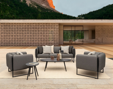 Диван металлический с подушками Garden Relax Pixel алюминий, олефин антрацит Фото 6