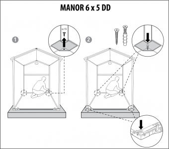 Сарай пластиковый Keter Manor 6x5 DD полипропилен серый, белый Фото 3