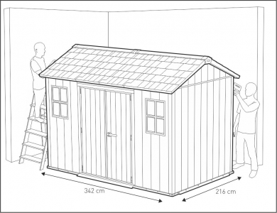 Сарай пластиковый Keter Oakland 1175 SD полипропилен коричневато-серый Фото 2