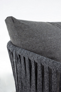 Кресло плетеное с подушкой Garden Relax Florencia алюминий, роуп, олефин антрацит Фото 10