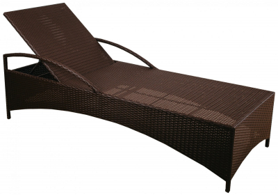 Шезлонг-лежак плетеный Tagliamento Lara сталь, искусственный ротанг коричневый Фото 1