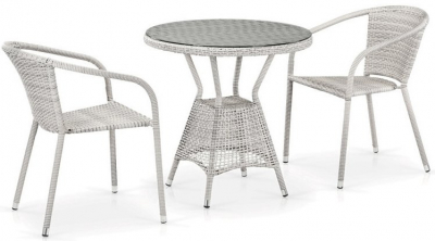 Комплект плетеной мебели Tagliamento T705ANT сталь, искусственный ротанг белый меланж Фото 1