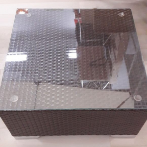 Столик плетеный журнальный со стеклом Tagliamento Лаунж алюминий, искусственный ротанг венге Фото 4