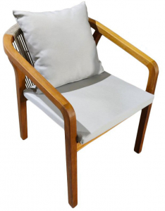 Кресло деревянное с подушками Tagliamento Pablito ироко, роуп, ткань Фото 1