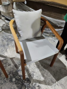 Кресло деревянное с подушками Tagliamento Pablito ироко, роуп, ткань Фото 9