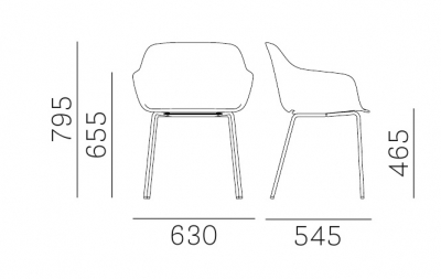 Кресло пластиковое PEDRALI Babila XL сталь, стеклопластик Фото 2