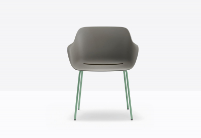 Кресло пластиковое PEDRALI Babila XL RG сталь, переработанный полипропилен серый Фото 5