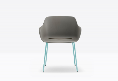 Кресло пластиковое PEDRALI Babila XL RG сталь, переработанный полипропилен серый Фото 8