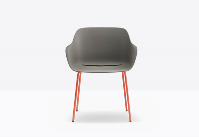 Кресло пластиковое PEDRALI Babila XL RG сталь, переработанный полипропилен серый Фото 9