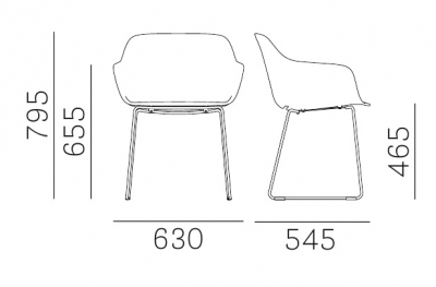Кресло пластиковое на полозьях PEDRALI Babila XL сталь, стеклопластик Фото 2