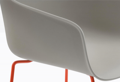Кресло пластиковое на полозьях PEDRALI Babila XL RG сталь, переработанный полипропилен серый Фото 10