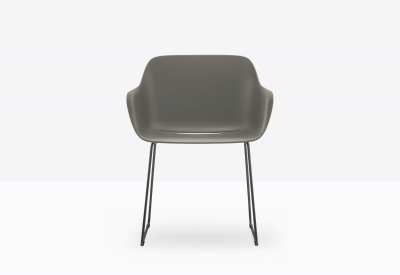 Кресло пластиковое на полозьях PEDRALI Babila XL RG сталь, переработанный полипропилен серый Фото 7