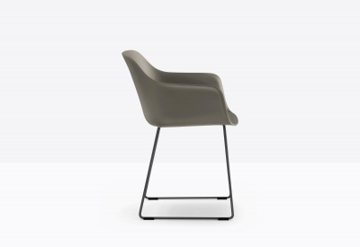 Кресло пластиковое на полозьях PEDRALI Babila XL RG сталь, переработанный полипропилен серый Фото 9