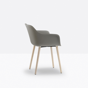 Кресло пластиковое PEDRALI Babila XL RG сталь, ясень, переработанный полипропилен серый Фото 6