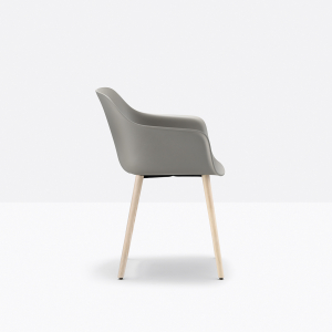 Кресло пластиковое PEDRALI Babila XL RG сталь, ясень, переработанный полипропилен серый Фото 5