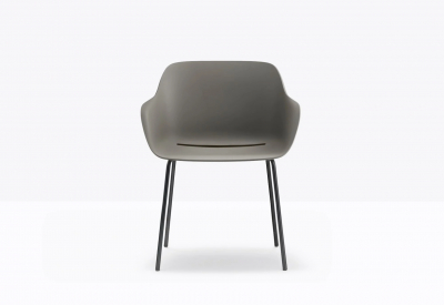 Кресло пластиковое PEDRALI Babila XL RG сталь, переработанный полипропилен серый Фото 6