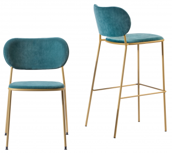 Стул барный с обивкой Gaber Nuta Light Stool 77 металл, ткань Фото 17