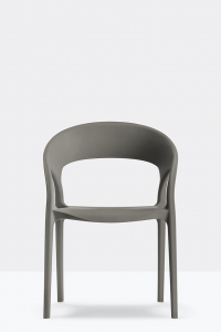 Кресло пластиковое PEDRALI Gossip RG переработанный полипропилен серый Фото 5