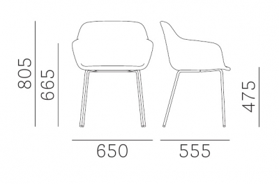 Кресло с обивкой PEDRALI Babila XL сталь, полипропилен, ткань, пенополиуретан Фото 2