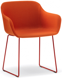 Кресло на полозьях с обивкой PEDRALI Babila XL сталь, полипропилен, ткань, пенополиуретан Фото 1
