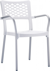 Кресло пластиковое Siesta Contract Bella алюминий, полипропилен белый Фото 1