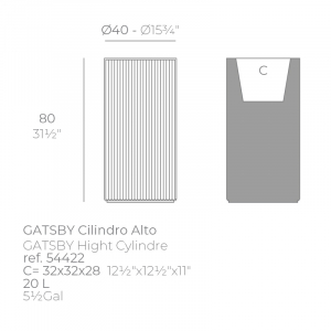 Кашпо пластиковое Vondom Gatsby Cylinder Basic полиэтилен Фото 2