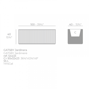 Кашпо пластиковое Vondom Gatsby Jardiniere Basic полиэтилен Фото 2