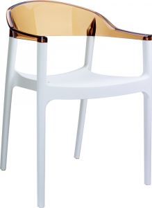 Кресло пластиковое Siesta Contract Carmen стеклопластик, поликарбонат белый, янтарный Фото 1