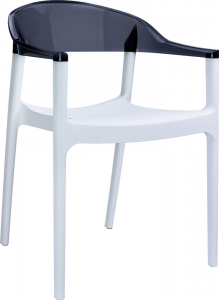 Кресло пластиковое Siesta Contract Carmen стеклопластик, поликарбонат белый, черный Фото 1