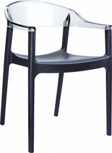 Кресло пластиковое Siesta Contract Carmen стеклопластик, поликарбонат черный, прозрачный Фото 1